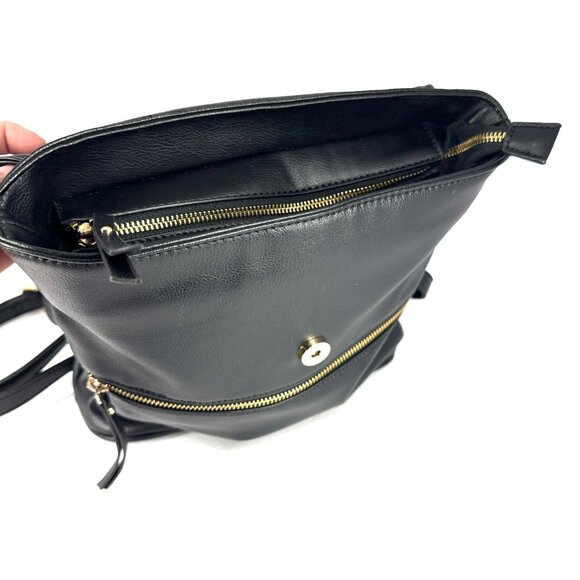 Bebe 3-Piece Bag Set Black with Gold Hardware – Crossbody, Backpack & Tot - Picture 8 of 16